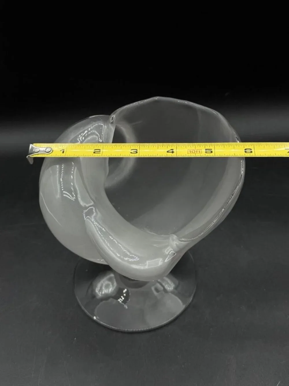 Cambridge Crown Tuscan Glass Footed Nautilus Shell Vase Opaque Frosted